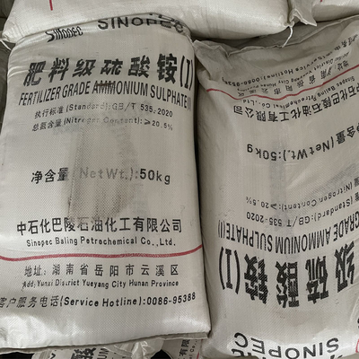 50 KG/BAG Sulfato de amónio partícula branca CAS 7783-20-2 Utilizado como nutriente na agricultura