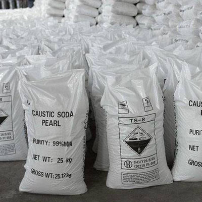 Perlas de soda cáustica branca de qualidade superior - 99% de pureza, partículas de 2 a 5 mm, 25 kg/saco