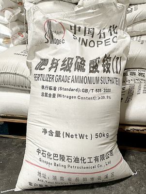 50 KG/BAG Sulfato de amónio partícula branca CAS 7783-20-2 Utilizado como nutriente na agricultura